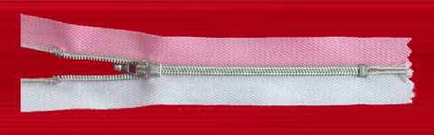 Polyester Type 5, Double Colour Silver Teeth Zipper